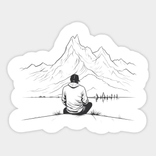 Solitude Among Peaks Sticker